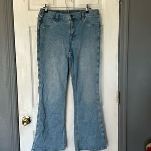 AERIE: Flare denim jean with elastic waistband (stretchy)